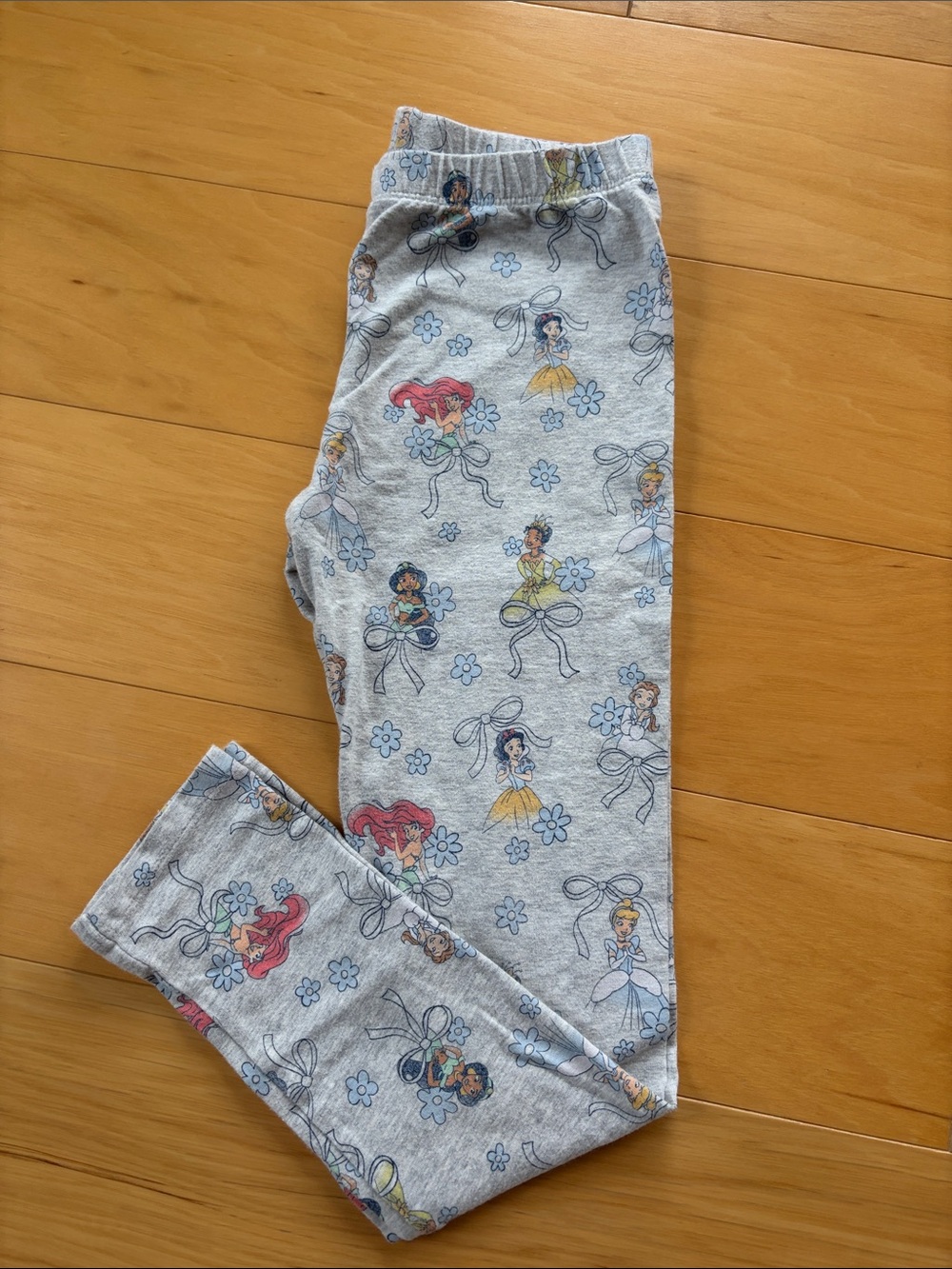 Disney Girls Light Gray Princess Print Leggings